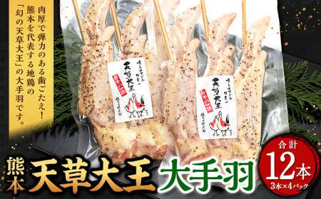 熊本 天草大王 大手羽 12本 （3本×4パック）鶏 鶏肉 地鶏 手羽 バーベキュー キャンプ