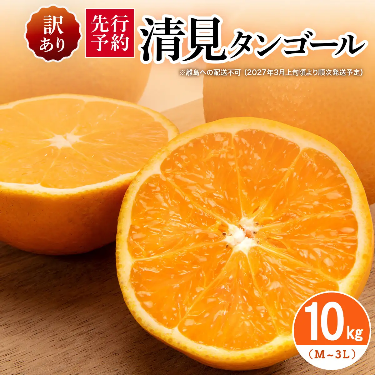 【先行予約】【訳あり】清見タンゴール 10kg（M～3L）※離島への配送不可 （2027年3月上旬頃より順次発送予定） IKTAR014