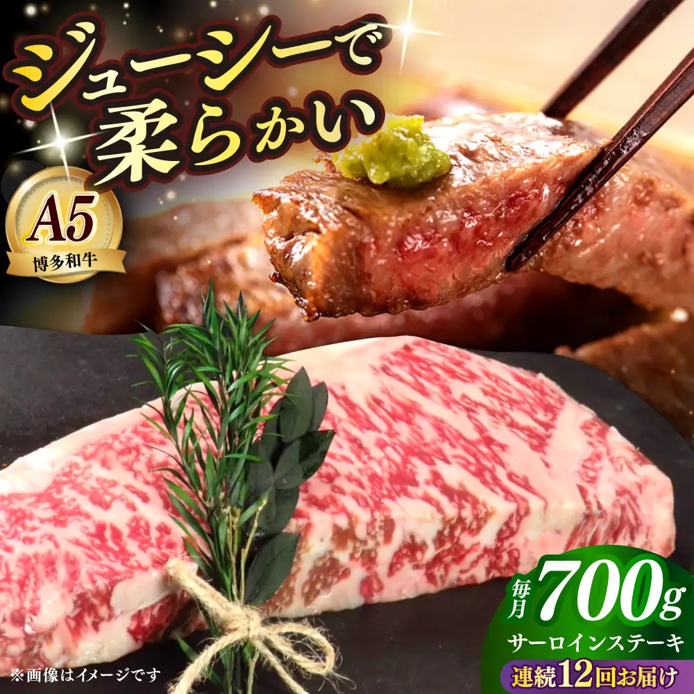 【全12回定期便】国産 博多和牛 A5ランク サーロイン ステーキ 350g×2枚 雌 ステーキ 和牛 肉 BBQ [ABEN016]