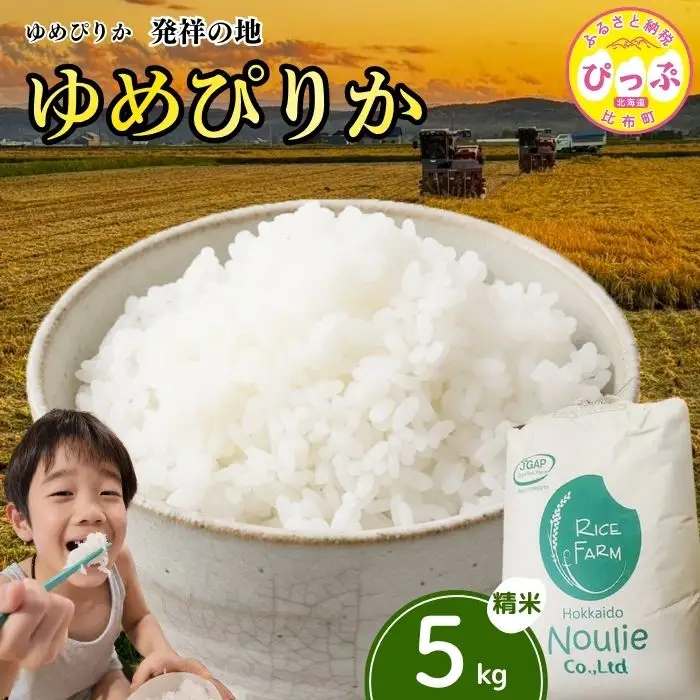 令和7年産【農業生産法人ノウリエ】北海道産 ゆめぴりか 精米 5kg【11月から12月上旬発送】米 お米 北海道米 特Aランク 国産 白米 コメ 北海道 比布町 ぴっぷ