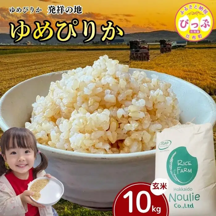 令和7年産【農業生産法人ノウリエ】北海道産 ゆめぴりか 玄米 10kg【11月から12月上旬発送】米 お米 北海道米 特Aランク 国産 コメ 北海道 比布町 ぴっぷ