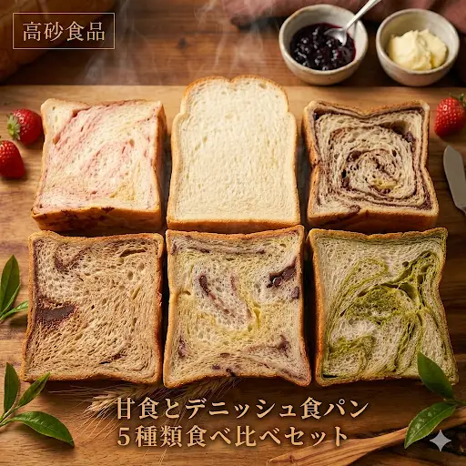 高砂名物　甘食とデニッシュ食パン5種類食べ比べセット