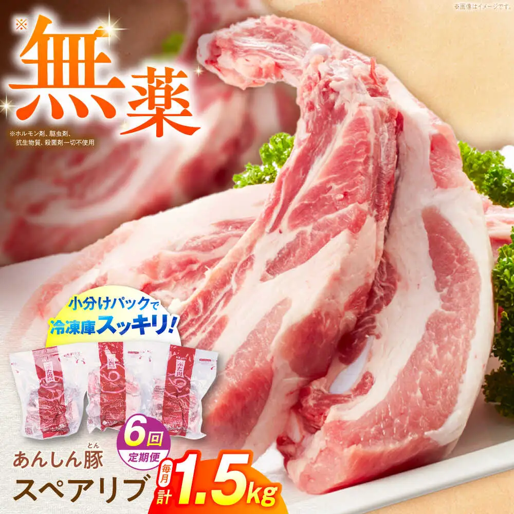 【6回定期便】スペアリブ 計1.5kg 藤井ファーム[AWAF017]