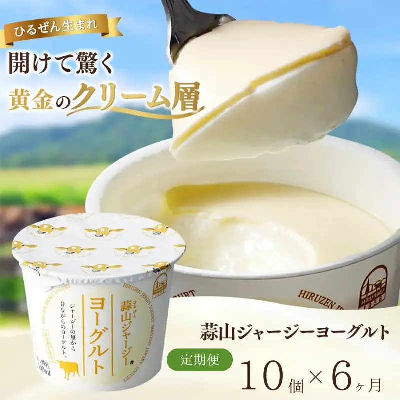 【6回定期便】 ヨーグルト 岡山県真庭市蒜山 ひるぜんジャージーヨーグルト10個入×6回定期便 デザート 【hiru-tkb003】