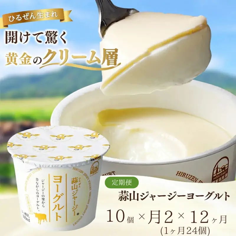 【定期便 月2回×12カ月】 ヨーグルト 岡山県真庭市蒜山 全24回ひるぜんジャージーヨーグルト10個入定期便 【hiru-tkb005】