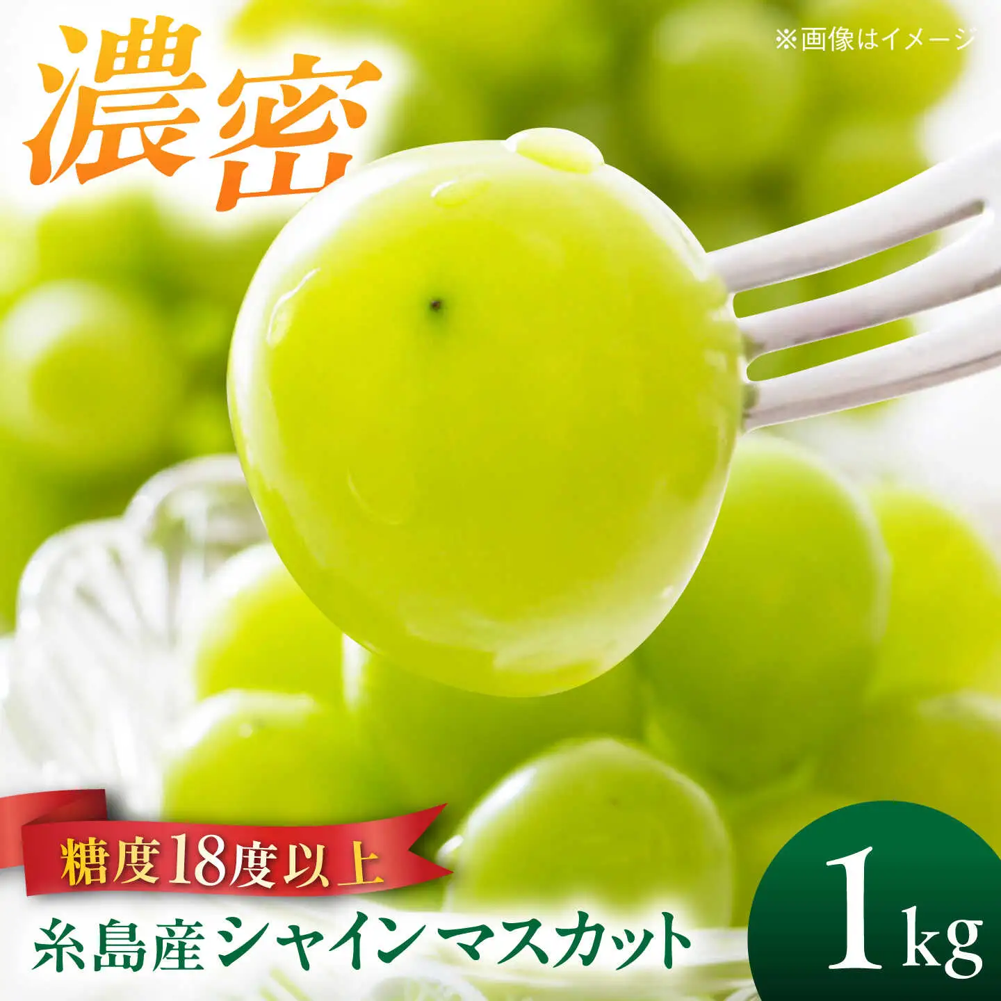 【糖度18度以上】 糸島産 シャインマスカット 1kg  糸島市 / 和饗エコファーム フルーツ 果物 [AVI006]