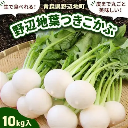 生で食べられる!皮まで丸ごと美味しい!野辺地葉つきこかぶ(10kg入)【配送不可地域：離島・沖縄県・九州】【1542460】