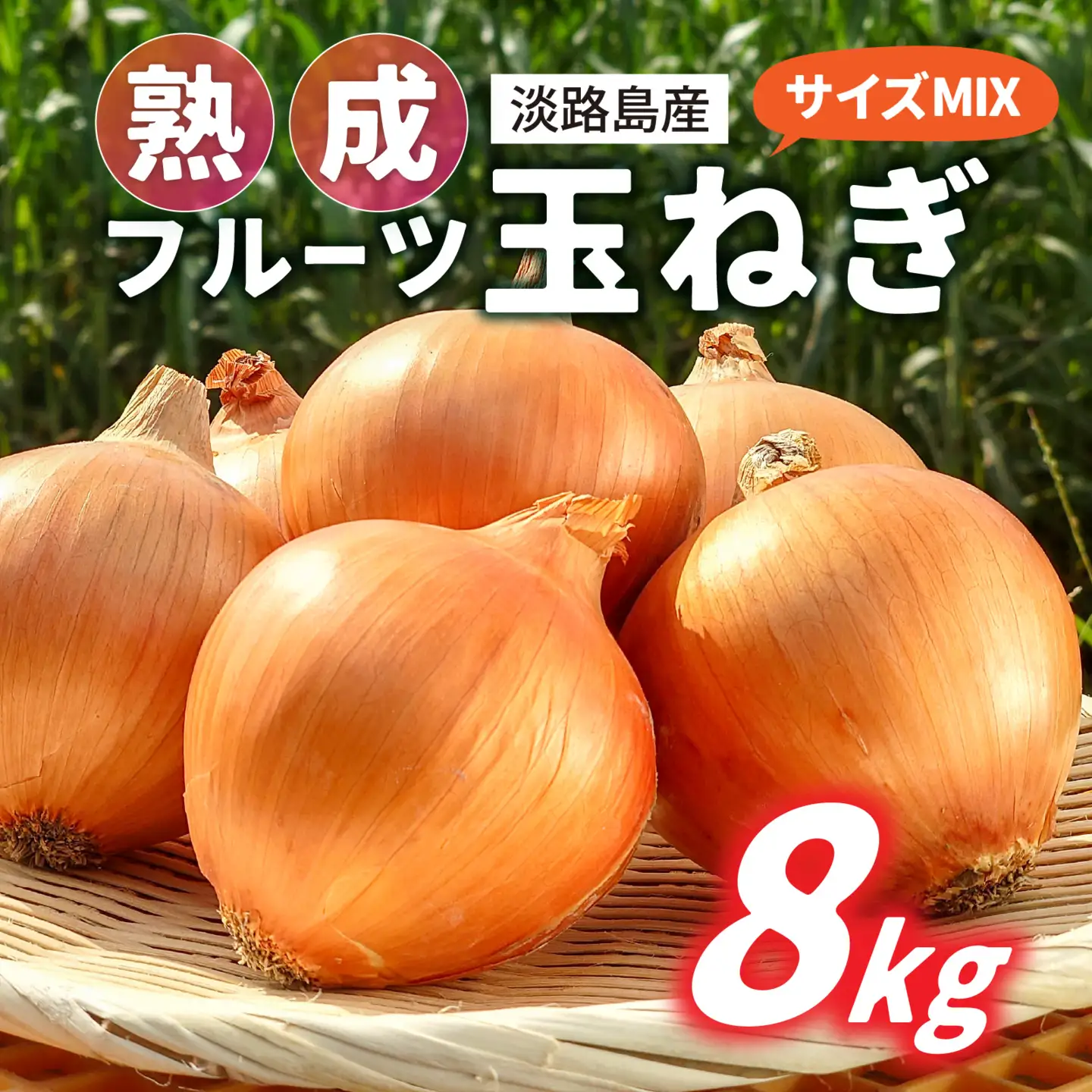 淡路島産 熟成フルーツ玉ねぎ 8kg【サイズ色々】 / 玉ねぎ