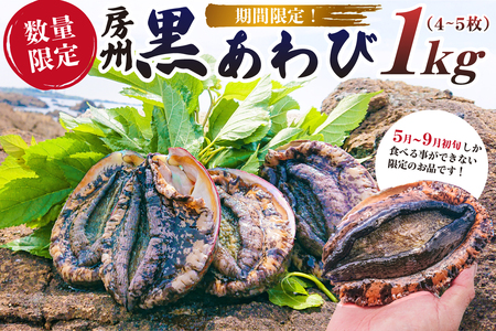 【2026年5月～9月初旬発送予定】【数量限定】房州黒あわび 1kg（4～5枚） mi0020-0010