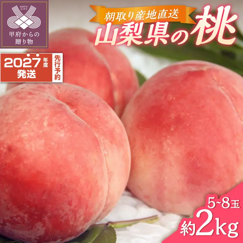 〈2027年度配送分〉甲府市産 桃 約2kg（5～8玉） 桃 フルーツ