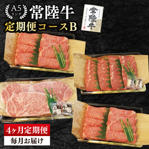 【4か月定期便】A5ランク常陸牛　食べ比べ　定期便コースB（EK-79）