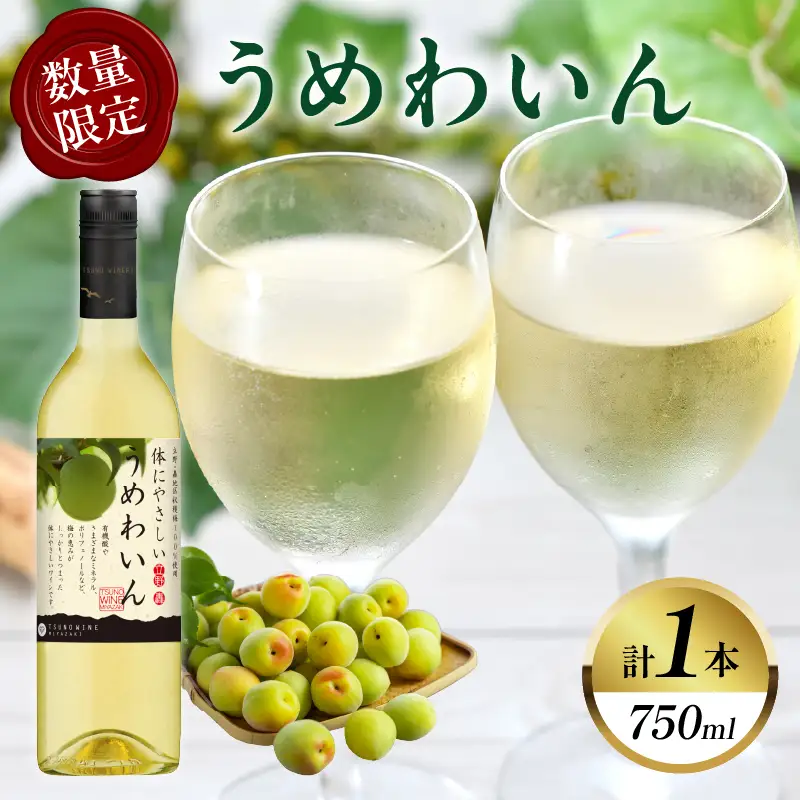【数量限定】うめわいん(計1本) 酒 飲料 アルコール 国産_T014-0295