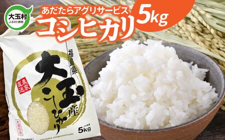 米 5kg コシヒカリ 《 令和7年産 》  ｜ 福島県 大玉村 米作り 精米 白米 安達太良山 あだたらアグリサービス ｜ as-kh05-R7