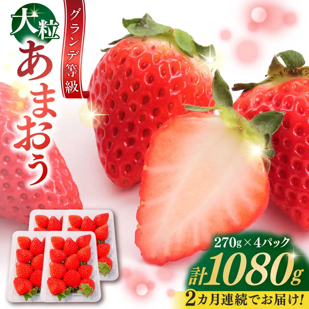 【全2回定期便】あまおう いちご 1080g[BGBQ003]