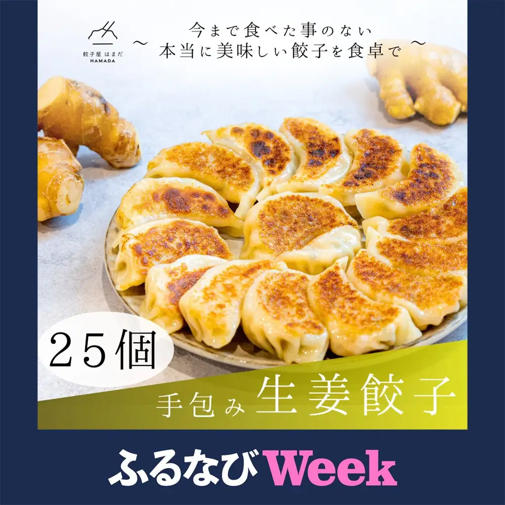 【ふるなびWEEK対象】餃子 手包み生姜餃子 25個入り 餃子屋はまだ