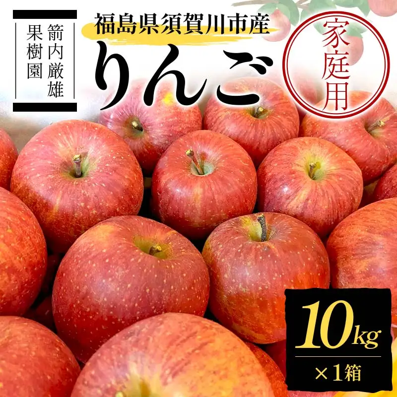 須賀川市産 リンゴ 家庭用 10kg ＜箭内厳雄果樹園＞ りんご リンゴ 林檎 デザート フルーツ 果物 くだもの F7X-0288