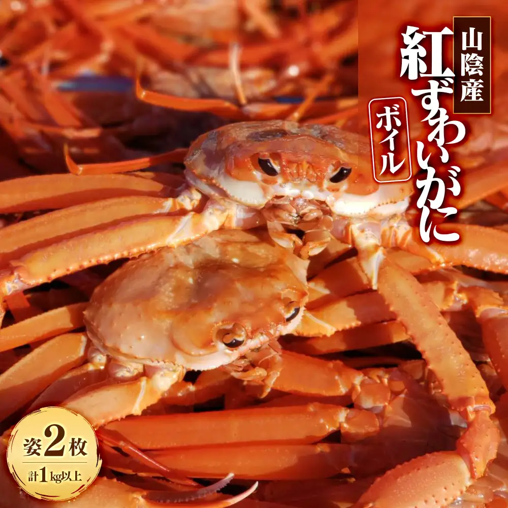 ＜7～8月配送不可＞山陰産！ボイル紅ずわいがに(姿2枚・計1kg以上)