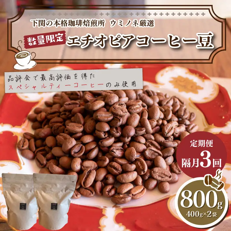 【珈琲 定期便 隔月3回】 訳あり エチオピア コーヒー豆 800g 珈琲 EW