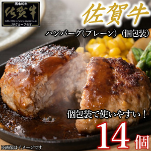 佐賀牛ハンバーグプレーン真空個包装 14個 佐賀牛100％ 国産牛 和牛 佐賀牛 ブランド牛 牛肉 肉 高級 ハンバーグ おかず 夕飯 人気 おすすめ 簡単調理 レンジ調理 冷凍 真空パック 個包装 佐賀県 太良町 NB51