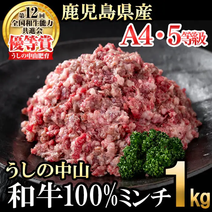 和牛100%ミンチ1kg(500g×2袋) 黒毛和牛 和牛 肉 牛肉 国産 九州産 鹿児島県産 ミンチ ひき肉 ハンバーグ 日本一 a1-132