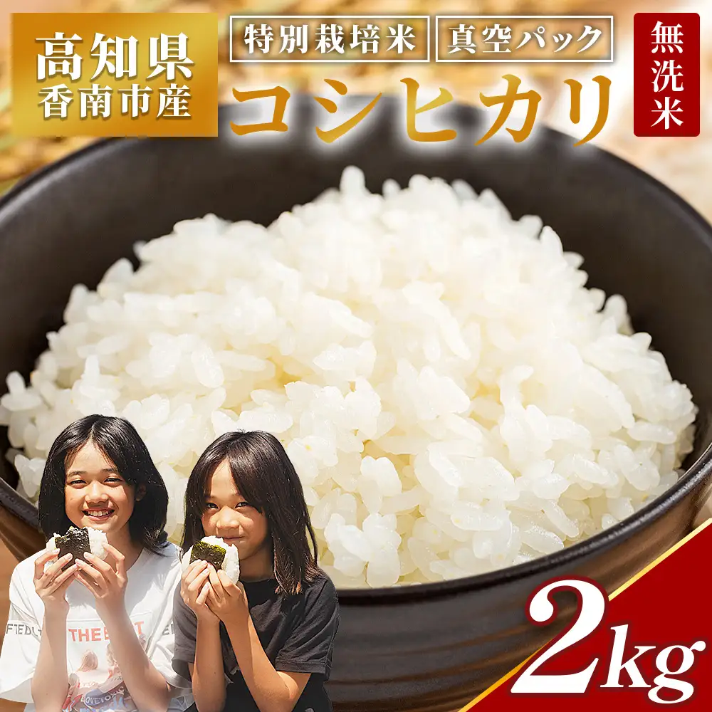 【令和8年産】コシヒカリ2kg 令和8年産コシヒカリ 特別栽培米 高知県 無洗米 [公益社団法人香南市農業公社] nu-0001