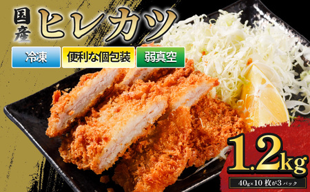 ヒレカツ 30枚 1.2kg ｜ ヒレカツ 豚 冷凍 グルメ ジューシー 手作り プレミアム 家庭用 パーティー 簡単調理 保存食 お弁当 おかず 食卓 人気 おすすめ 便利 愛媛県 松前町 【MYB004】