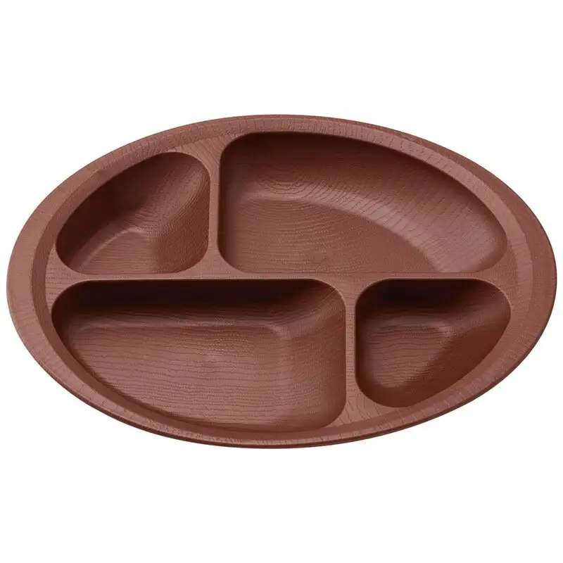 すくいやすい 仕切り プレート 食器 皿 プラスチック 丈夫 バイオマス原料使用 スケーター skater NLPS1B ブラウン 茶色 男性 女性 男子 女子〈スケーター株式会社〉   5-069