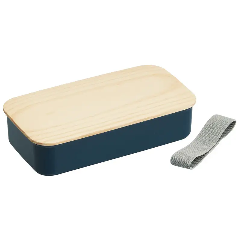 弁当箱 630ml 1段 木蓋 ランチベルト 食洗機 レンジ 対応 ランチボックス スケーター skater PAL8FK ミッドナイトブルー ブルー 青〈スケーター株式会社〉   7-208