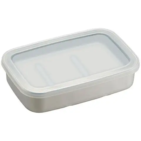 保存容器 アルミ保存容器 840ml 中 アルミ 急速 冷凍 浅型 蓋付き 日本製 AKH3〈スケーター株式会社〉   5-066