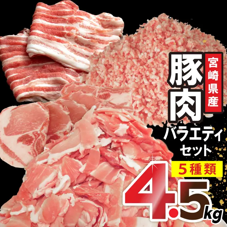豚肉 宮崎県産豚肉 バラエティ セット 計4.5kg