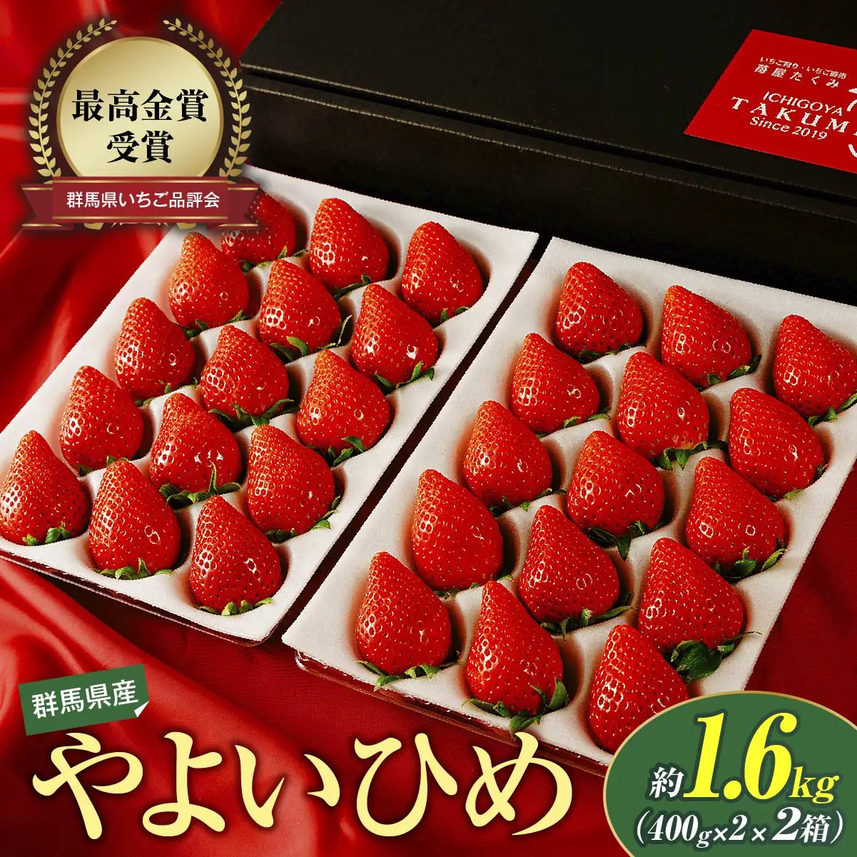 いちご やよいひめ400g×2 2箱 計1,600g いちご 群馬県 前橋市