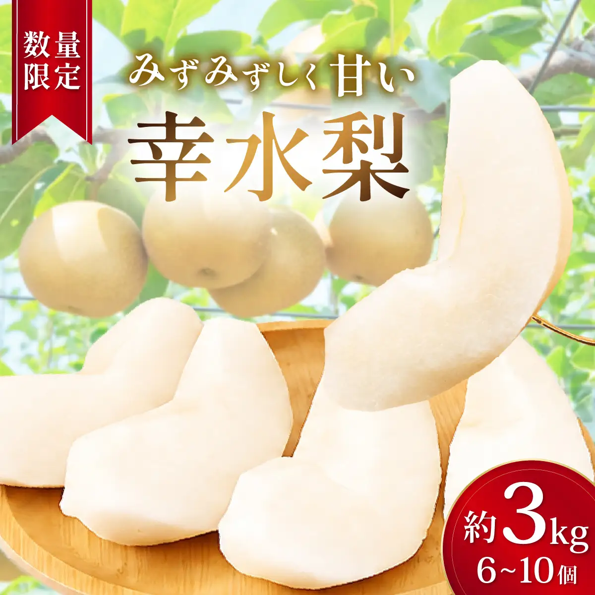 梨 幸水 約3kg 6玉～10玉 幸水