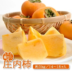 SA3040　酒田産 庄内柿　約3kg(14～18玉入)2L～3Lサイズ