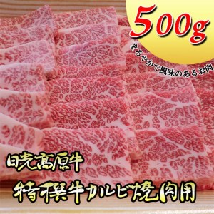 日光高原牛特撰牛カルビ焼肉用500ｇ入≪肉 霜降り 焼肉 国産牛 グルメ 栃木県≫◇