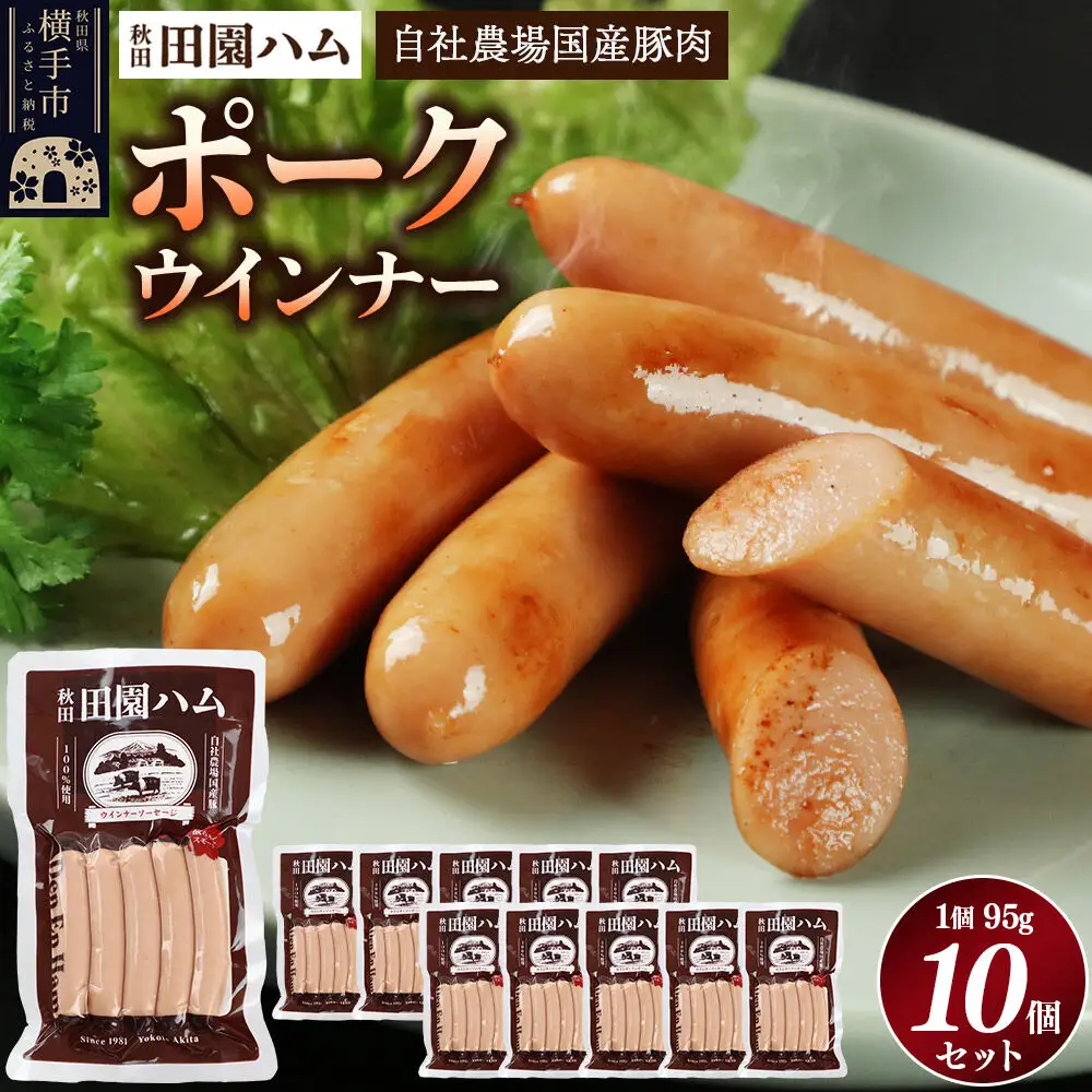 田園ハム ポークウインナー 95g×10個セット