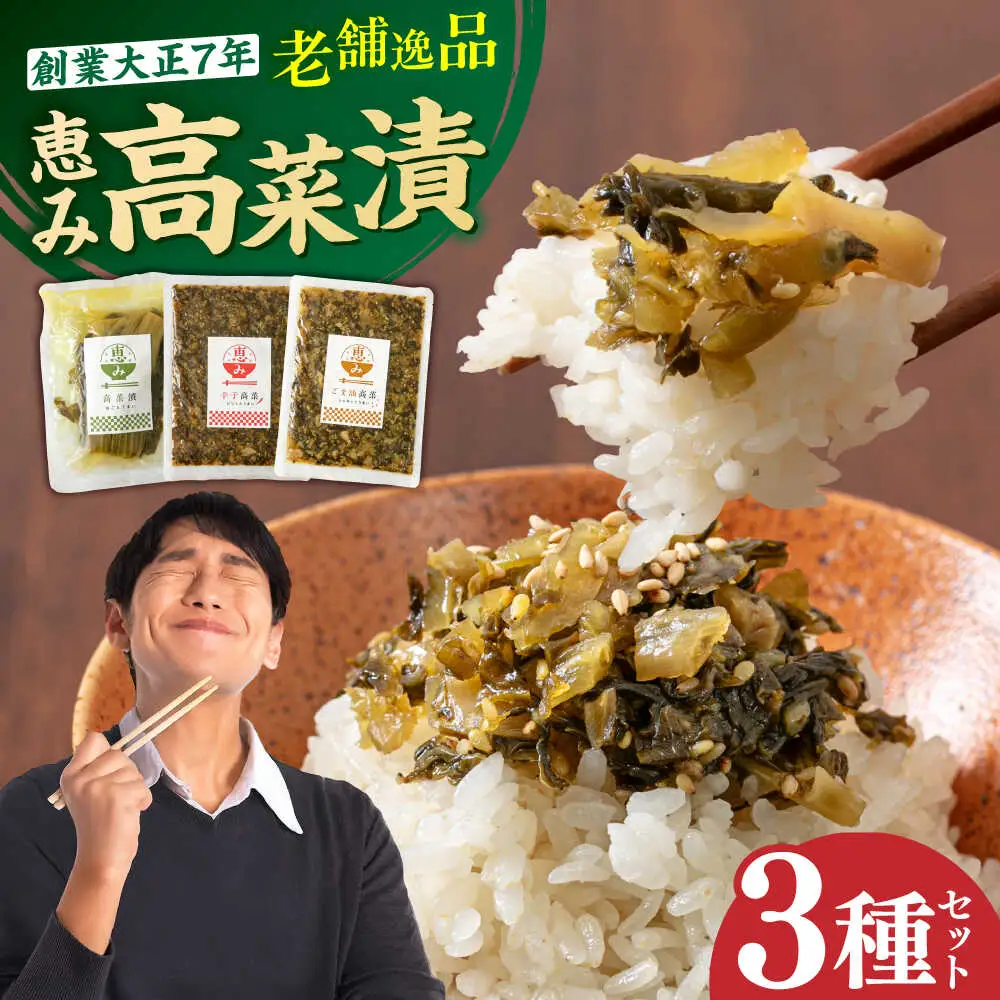老舗逸品 恵み 高菜3種セット [BGAX002] 高菜漬け 漬物 つけもの