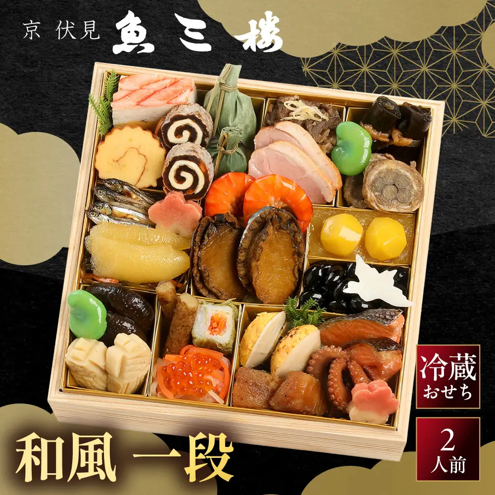【京 伏見 魚三楼】和風おせち 一段重 2人前 -12 京都 老舗料亭 人気おせち