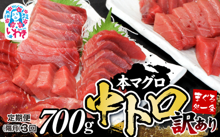 【定期便/隔月/計3回】本マグロ訳あり中トロ700g（計2.1kg）【DG008-tk3】