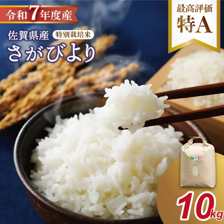 R7年度産（令和7年）特別栽培米 佐賀ブランド 米「 さがびより 」10kg（5kg×2袋）田中農場 精米 白米 10キロ 特A 評価  C230-010