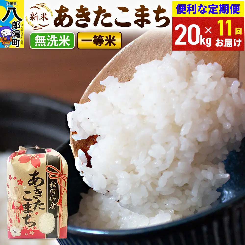 《新米》《定期便11ヶ月》あきたこまち 一等米 20kg【無洗米】 令和8年産 秋田県産 こまちライン