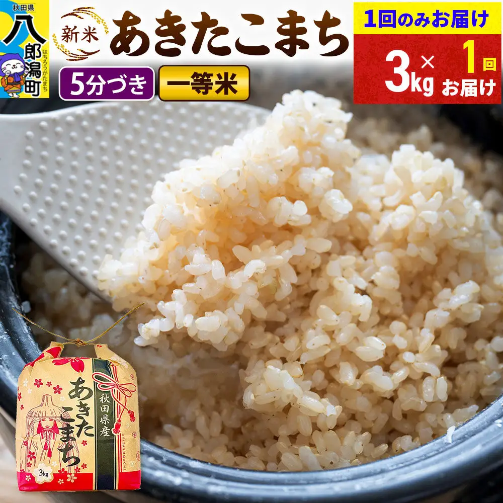 《新米》あきたこまち 一等米 3kg×1袋【5分づき】 令和8年産 秋田県産 こまちライン