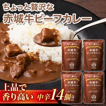 【ちょっと贅沢な】赤城牛ビーフカレー 中辛（14個）  カレー レトルト