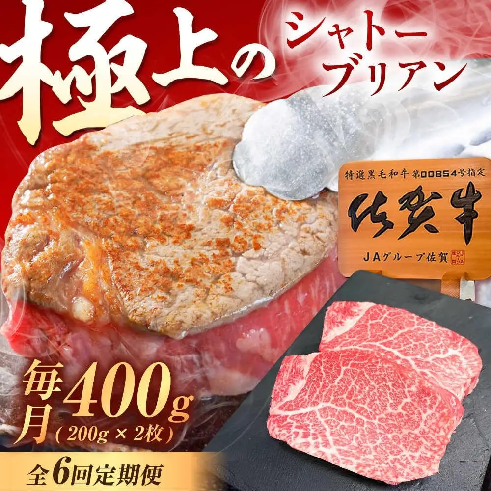【6回定期便】佐賀牛 ヒレ シャトーブリアン 400g /MKミート武雄[UEM014] ヒレ シャトーブリアン