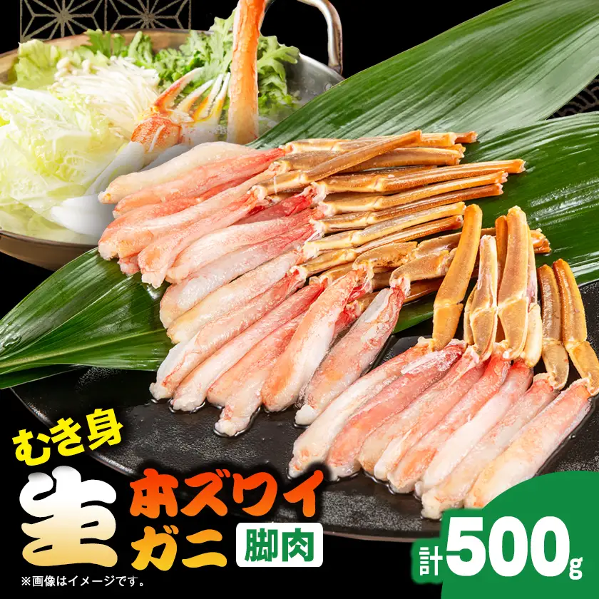 生本ズワイガニ脚肉むき身500g【配送不可地域：離島】【1607604】