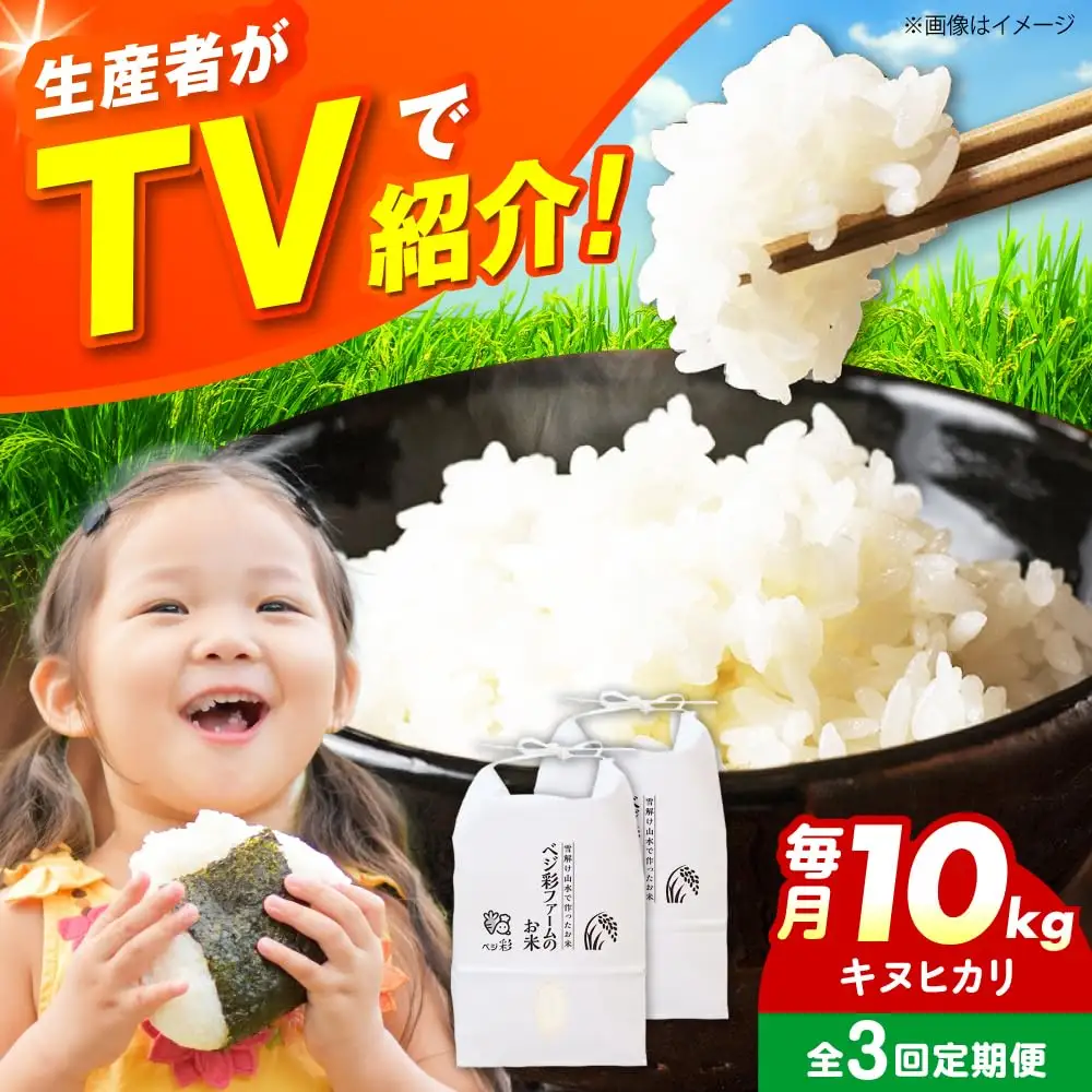 【全3回定期便】お米 10キロ 10kg 大阪府高槻市/ベジ彩ファーム[AOEJ011] お米