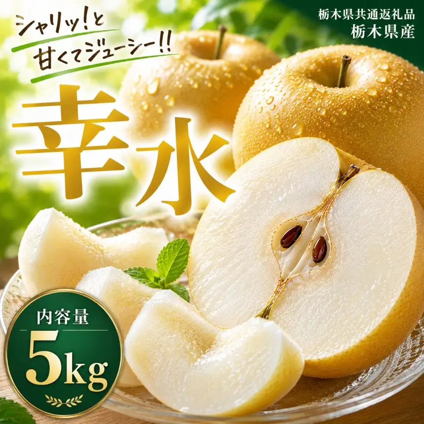 【2027年先行予約】幸水 約5kg  | 【栃木県共通返礼品】梨 なし ナシ 新品種 先行予約 大粒 新鮮 甘い 美味しい 果物 くだもの フルーツ ふるーつ 共通返礼品 フルーツ デザート 栃木県 那珂川町