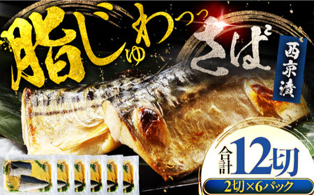 サバ 鯖 西京漬け 2切れ×6パック（計12切れ） 魚屋こだわり 手作り 脂がのって冷めても美味しい 白味噌仕立て 小浜市 / まるほ商店[BFCS055]