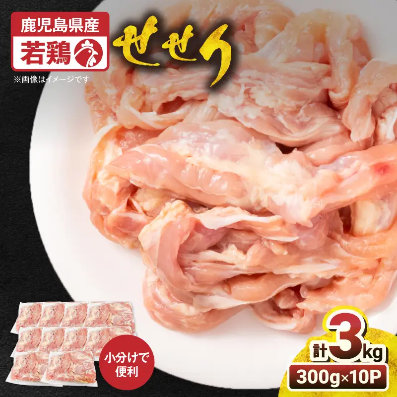 鹿児島県産 若鶏 せせり （ 小肉 ） 3kg セット KN105-018 肉 鶏肉 冷凍