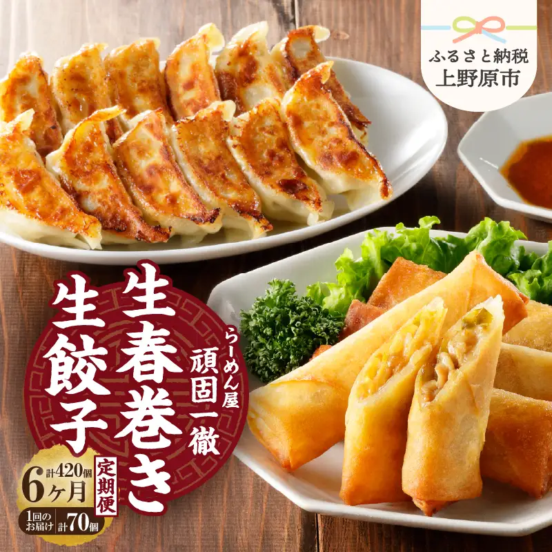 【6ヶ月定期便】一徹堂・冷凍生餃子(60個)＆生春巻き(10本)セット
