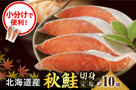えりも【マルデン特製】北海道産定塩鮭切り身 10切【er002-101】鮭 秋鮭 塩鮭 白鮭 ブランド魚 個包装 北海道産 魚介 焼き魚 ムニエル 切身 大容量 真空パック 海鮮 海産物 冷凍 えりも町